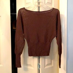 Frenchi | Dolman sleeved chocolate brown blouse